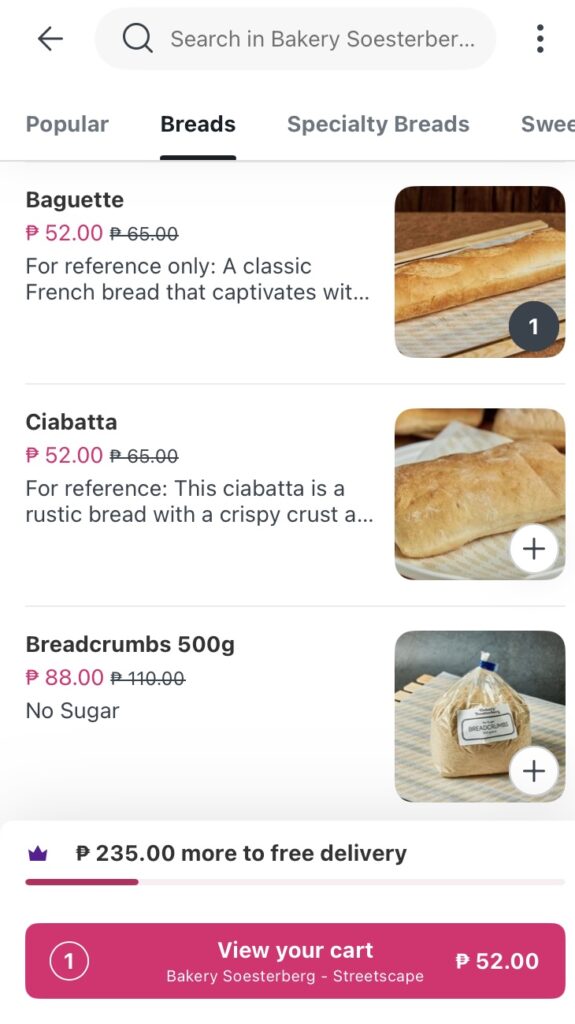 Bakery Soesterberg Food panda 注文
