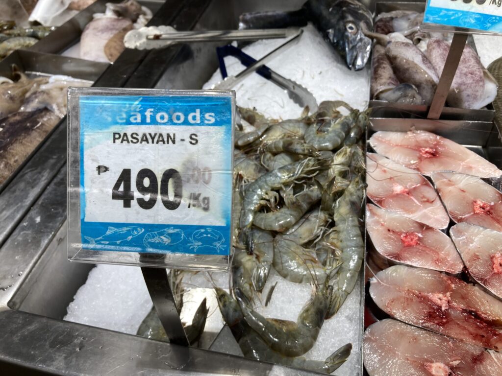 フィリピン・セブ　スーパーでの海老の値段
