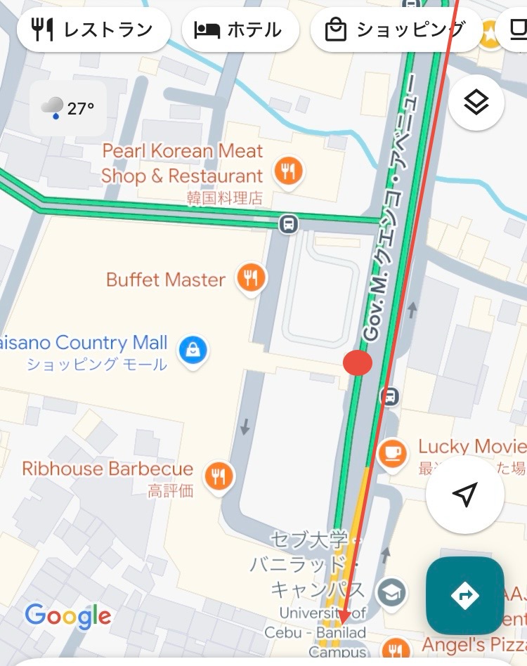 フィリピン・セブ　ガイサノカントリーモール発アヤラ方面行きのバス　