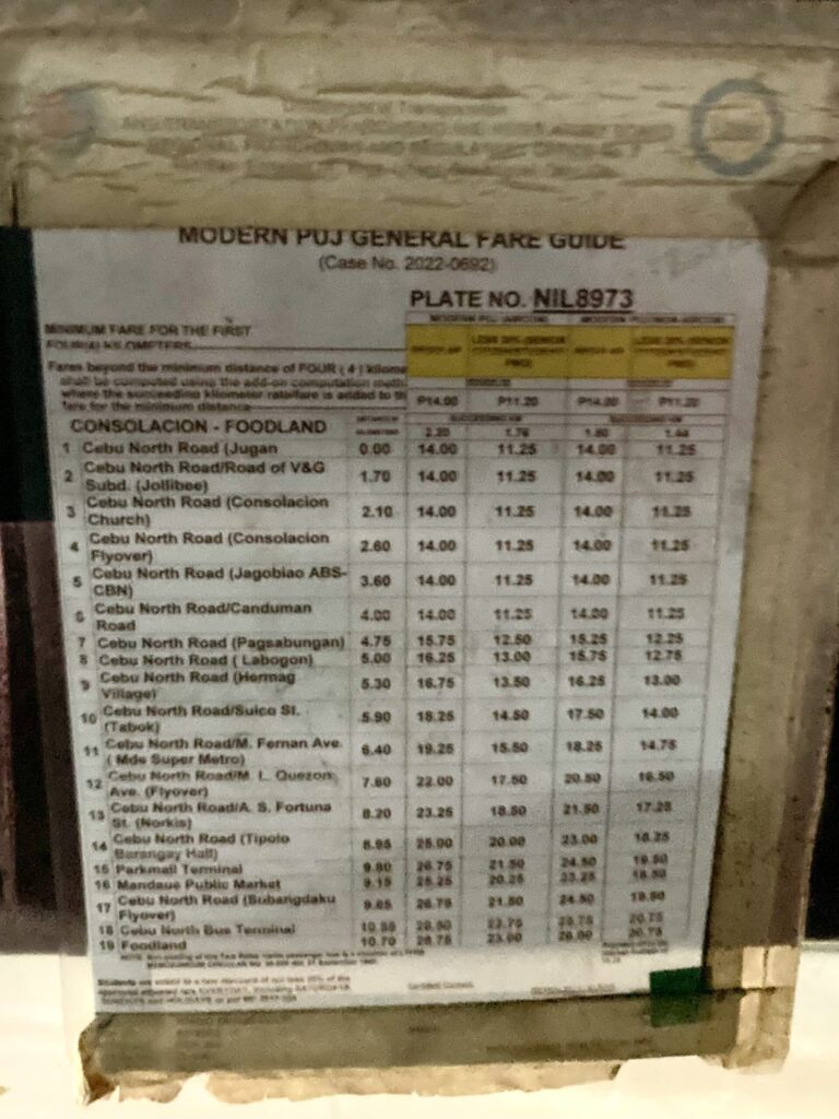 Consolation-Foodland？ITパーク行き24バス車内にあった路線図
