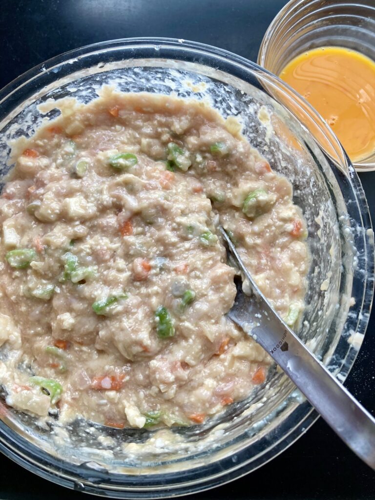 シンカマスとローカル野菜で作る和風豆腐野菜ハンバーグのレシピ