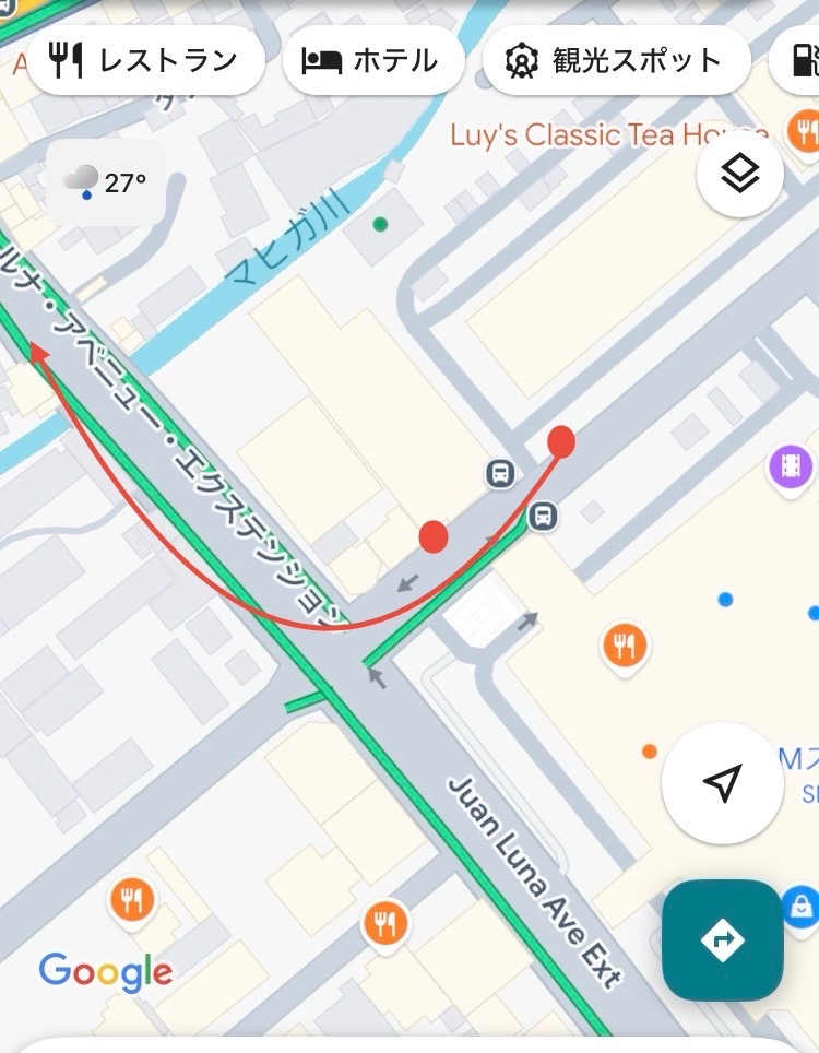 フィリピン・セブ　SMシティセブ発ITパーク行04Lジプニーの乗り場