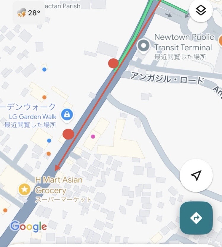 マクタンニュータウンからマリゴンドンクロッシング行きのバス乗り場