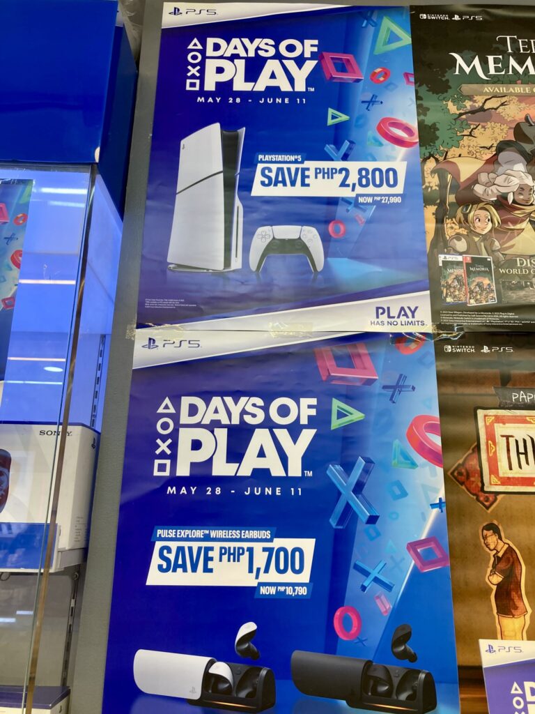 フィリピン・セブでPS5購入　割引プロモポスター