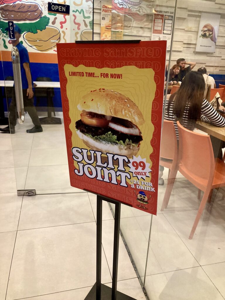 Burger Jointのハンバーガー　フィリピンセブ