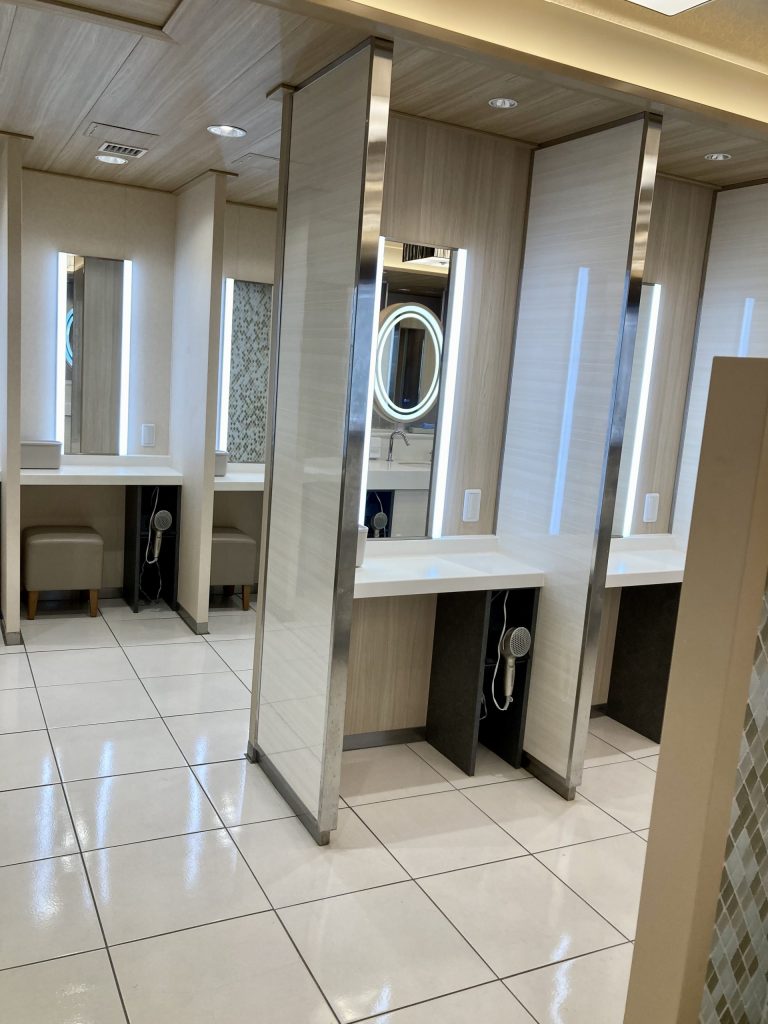 さんふらわあむらさき　プライベートベッド・レディース隣の女性用トイレと洗面化粧室エリア