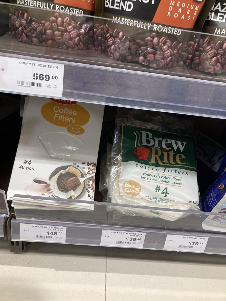 コーヒーフィルター in The Market Placeアヤラセンターセブ店