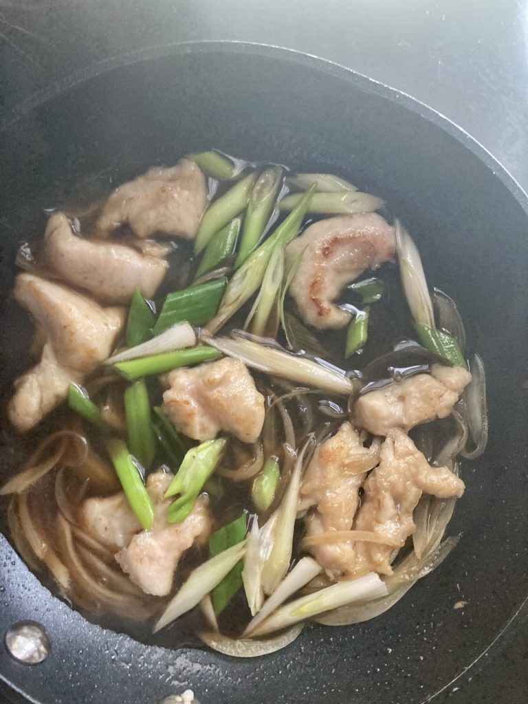 フライパン親子丼・海外バージョン　レシピ