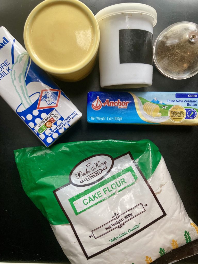 かぼちゃとベーコンのマカロニグラタン 材料