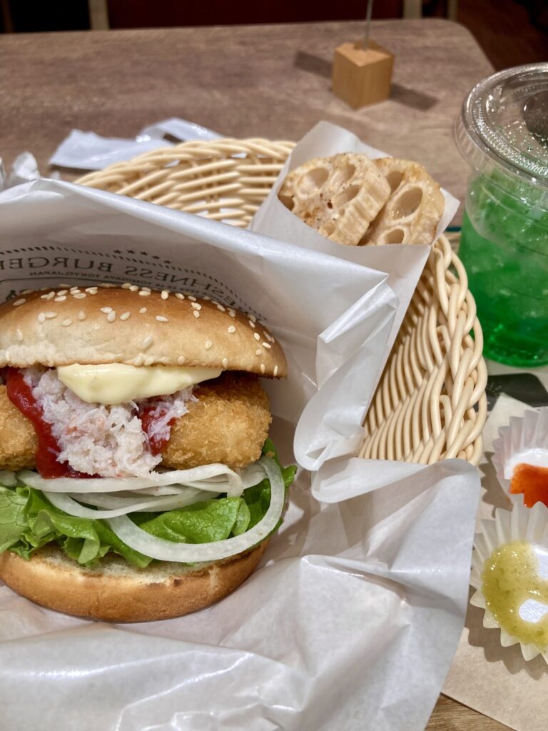 オオズワイガニクリームコロッケバーガーセット@フレッシュネスバーガー