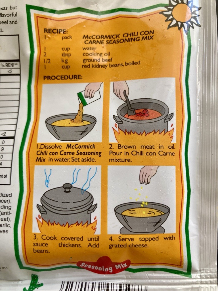 マコーミックのチリコンカルネシーズニングミックス