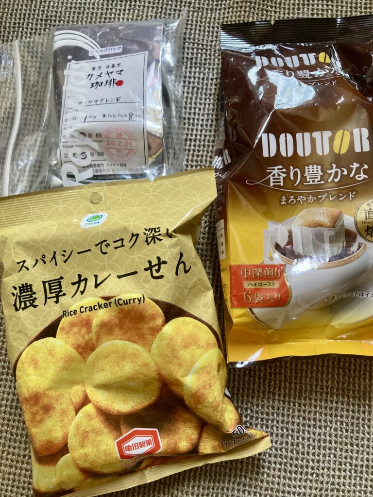 一時帰国で買ったもの　お菓子とコーヒー