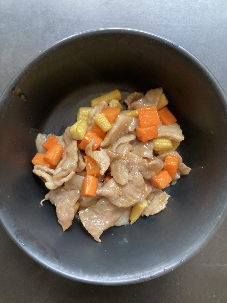 豚肉と栗の中華おこわ風炊き込みご飯　レシピ