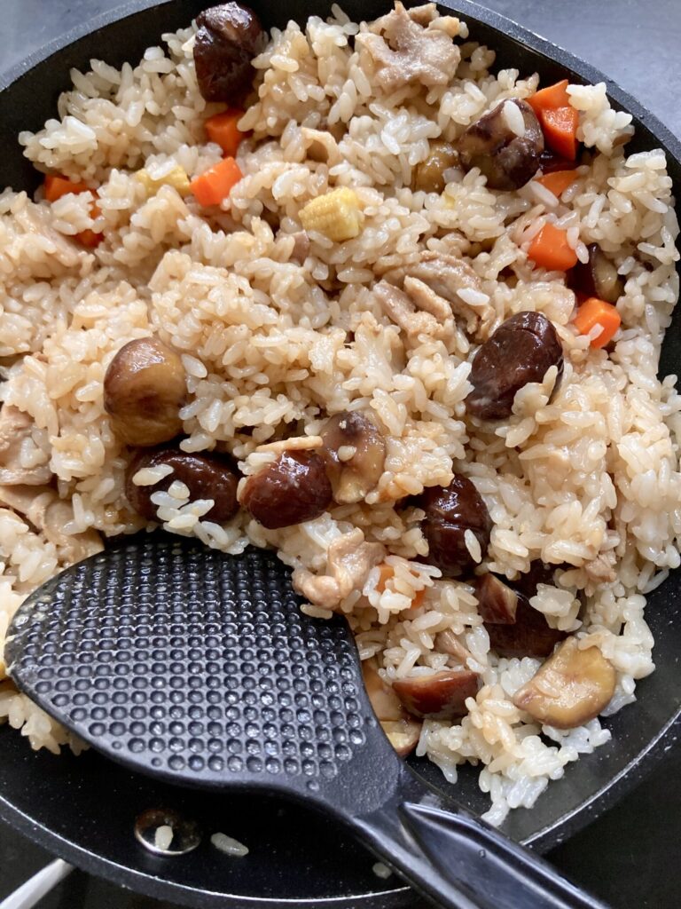 豚肉と栗の中華おこわ風炊き込みご飯　レシピ