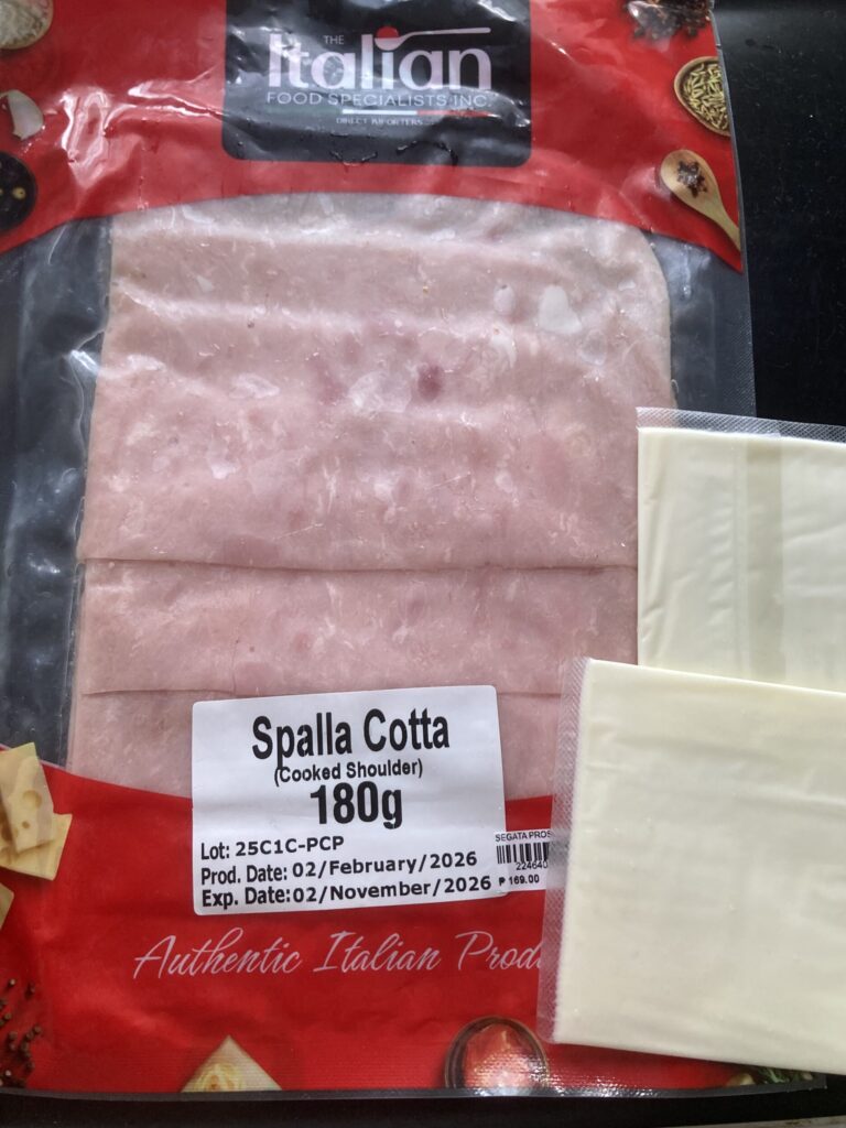 フィリピンItalian Food豚肩ハムとスライスチーズ
