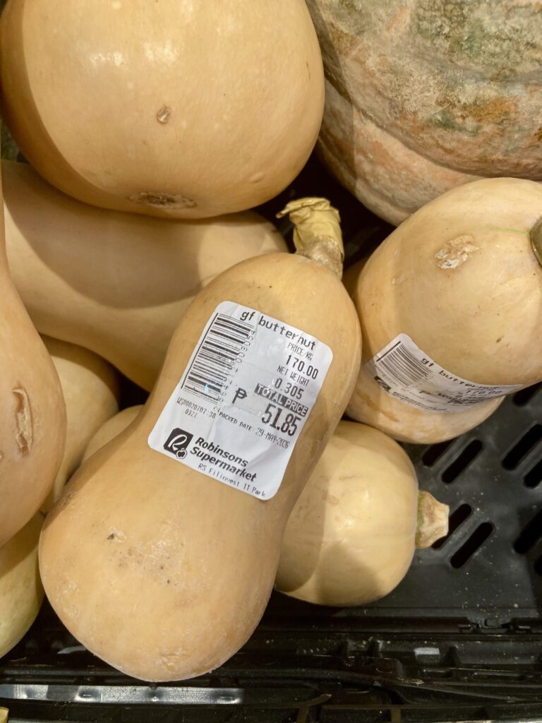 フィリピンのバターナッツかぼちゃ(Butternut squash)